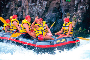 White water rafting on the Tully River.